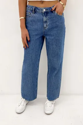 Mid Baggy Jean Bold Blue Modern Straight Leg Spring Mood Bold Look