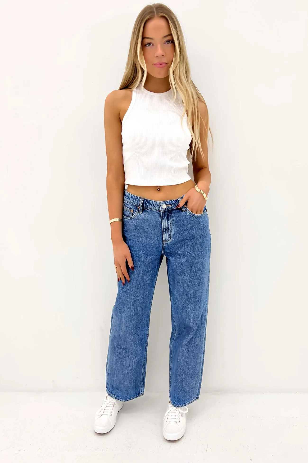 Mid Baggy Jean Bold Blue Street Vibe