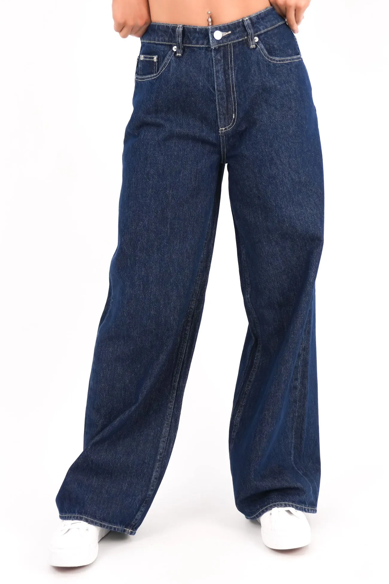 Stretch Unisex Wear Classic Wear Mid Slouch Jean Indigo Exchange