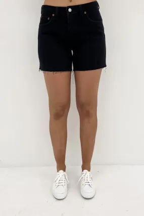 Mid Vintage Straight Short Ego Black Abrasion Resistant Hem Wide Leg Silhouette
