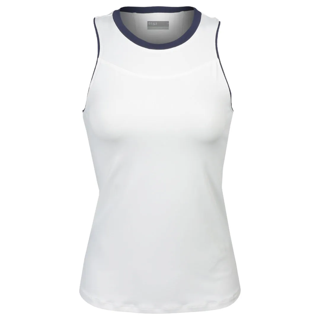 Mid Waist Lija Women's The One To Beat Gracey Tank - White/Marine Anti-Shrinking