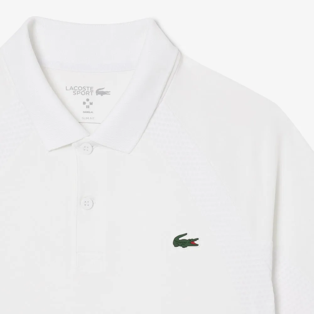 Cashmere material Fine Tailoring Mid-waisted Lacoste Men's Medvedev X Tennis Polo - White
