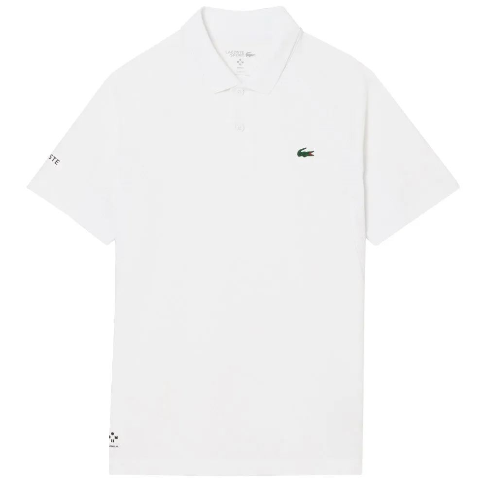 Mid-waisted Lacoste Men's Medvedev X Tennis Polo - White Spandex