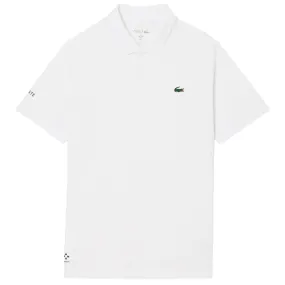 Mid-waisted Lacoste Men's Medvedev X Tennis Polo - White Spandex