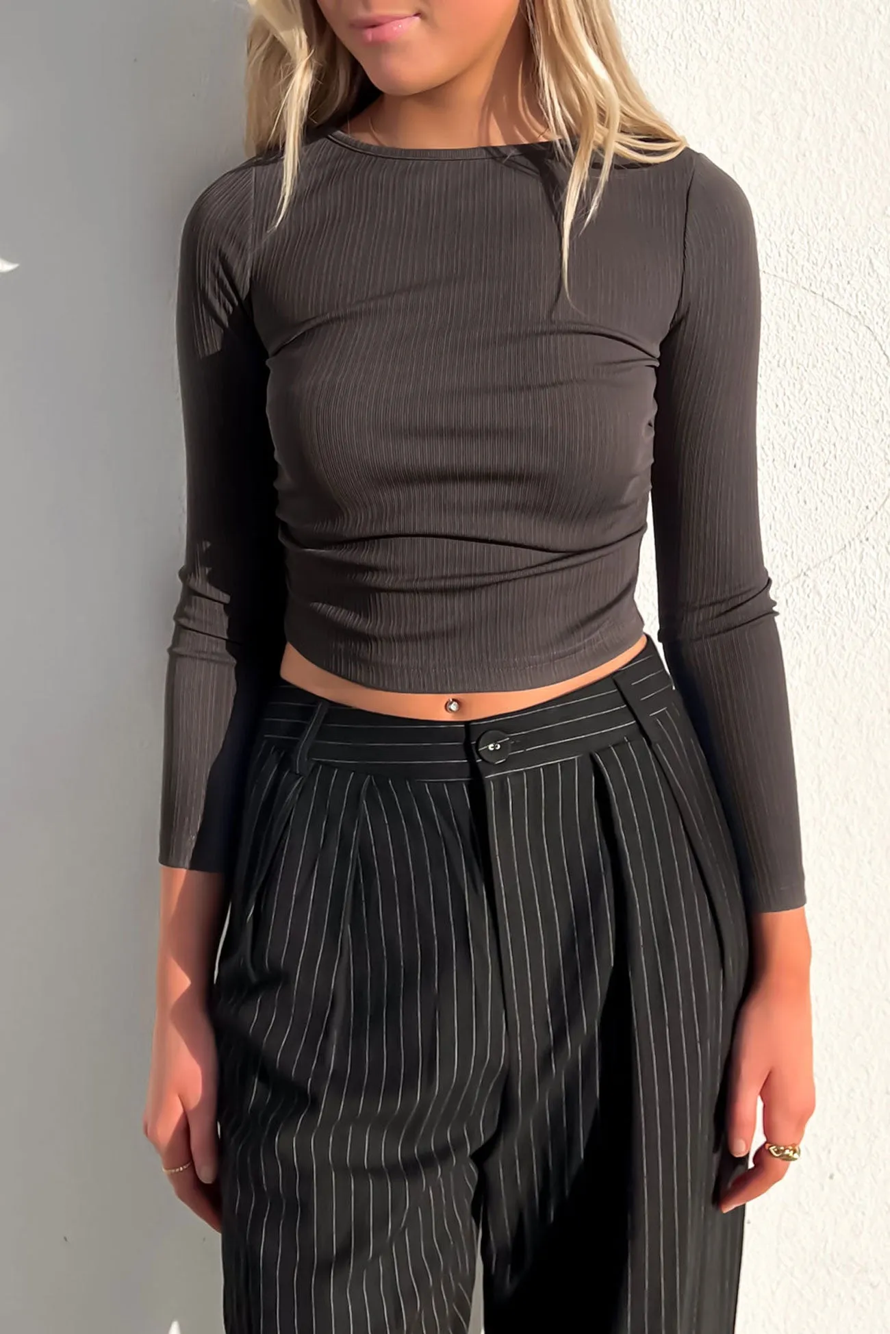 Mikaela Long Sleeve Charcoal Hand wash recommended