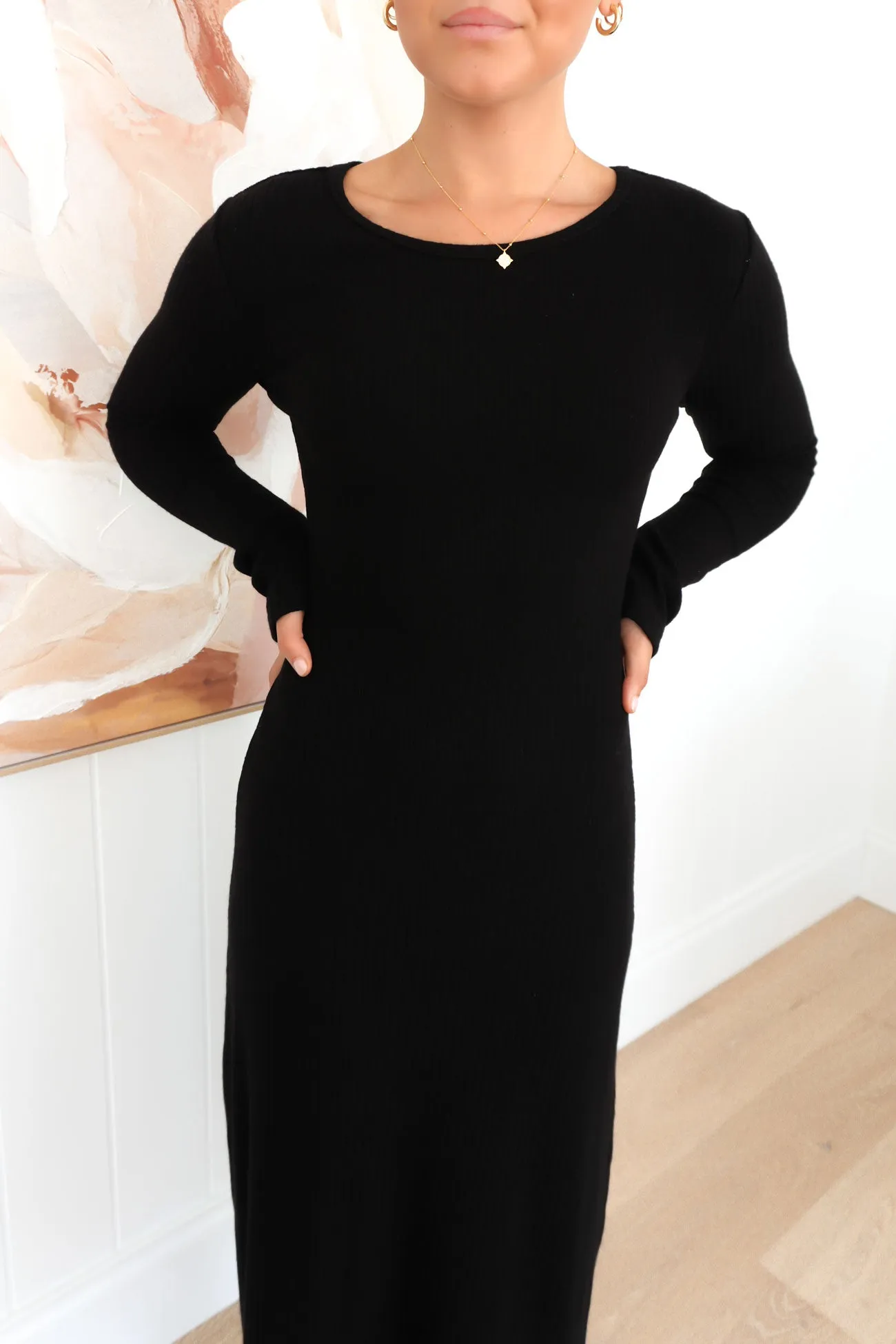 Miles Maxi Dress Black flattering appearance Side Slit