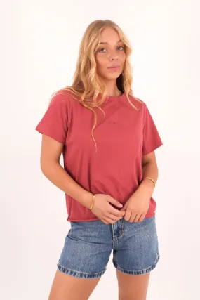 Minimal Thrills Relaxed Tee Redwood Wicking Interlock Knit Trendy Style