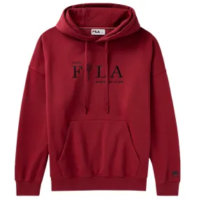 Tapered Legs Minimalist Design Fila Men's Country Club Hoodie - Tibetan Red