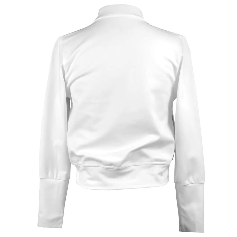 Sofibella Girls White Racquet Jacket - White Short Sleeve Slip-On Style