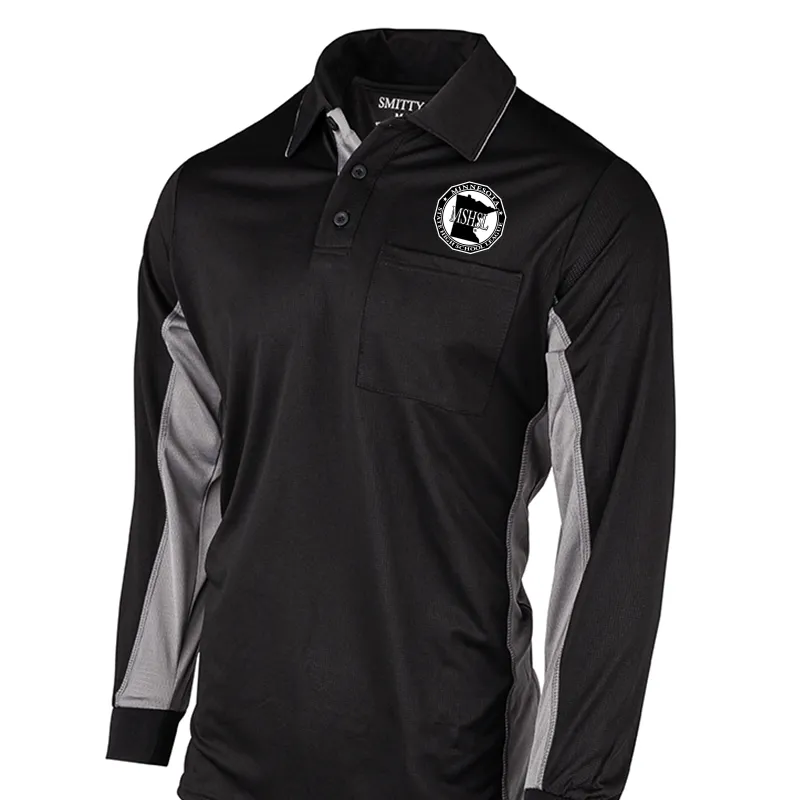 Floral Motif High-End Look Minnesota MSHSL Logo Long Sleeve Baseball Umpire Shirts