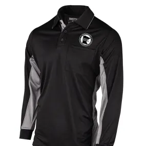 Geometric Pattern Minnesota MSHSL Logo Long Sleeve Baseball Umpire Shirts