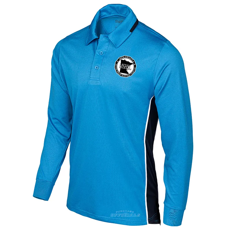 Minnesota MSHSL Softball Men's Bright Blue Long Sleeve Umpire Shirts Winter Comfort