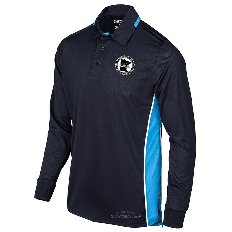 Minnesota MSHSL Softball Navy Men's Long Sleeve Umpire Shirts Tailored Fit Ergonomic Back Panel