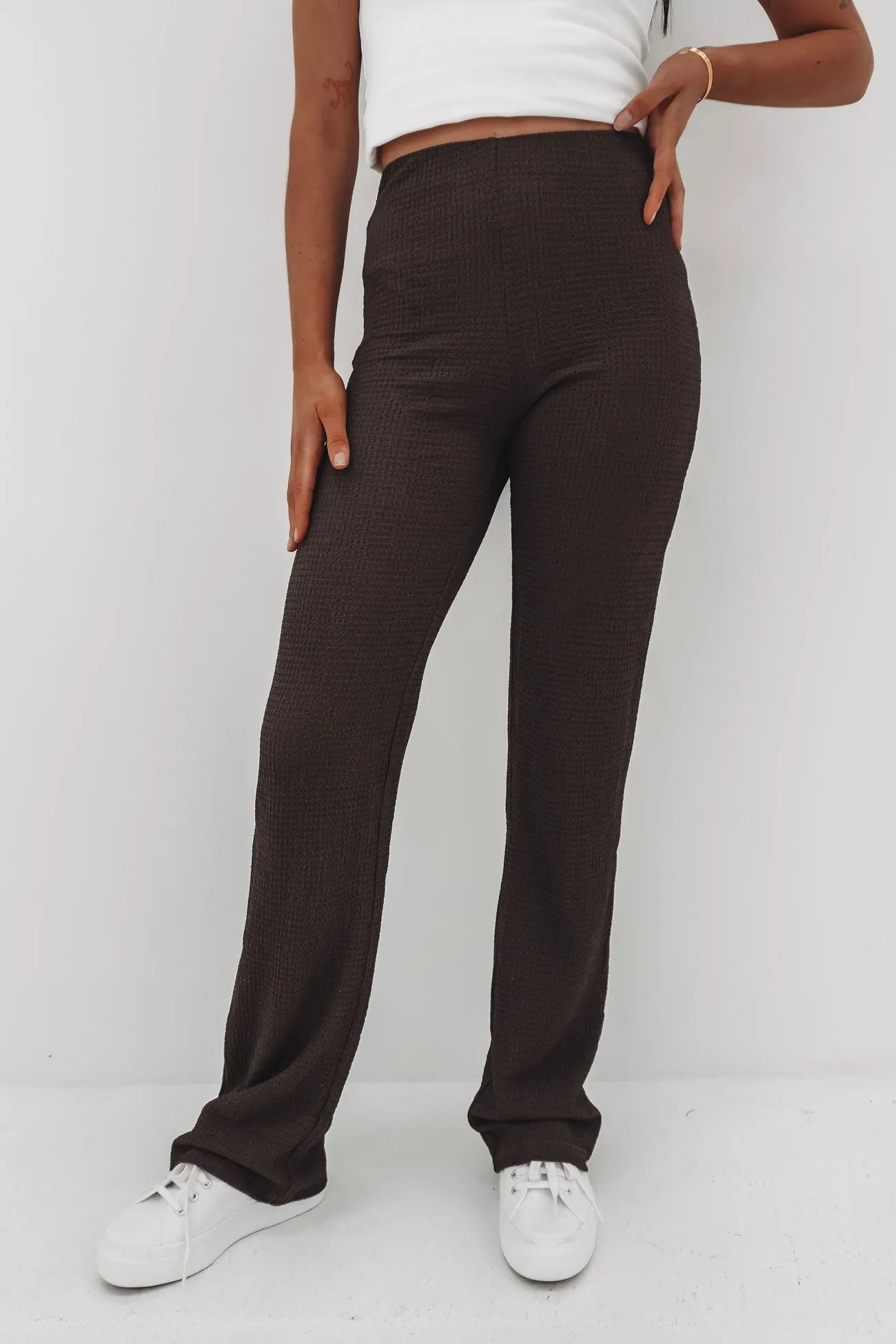 Mirador Pant Brown Non Binding Cuffs Flexible Knees