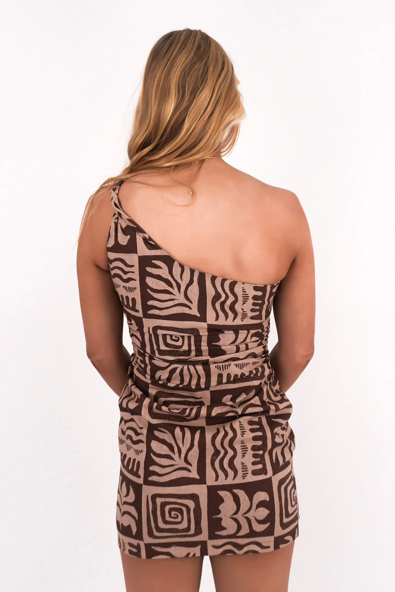 Sophisticated Look Tulum Twist Mini Dress Brown