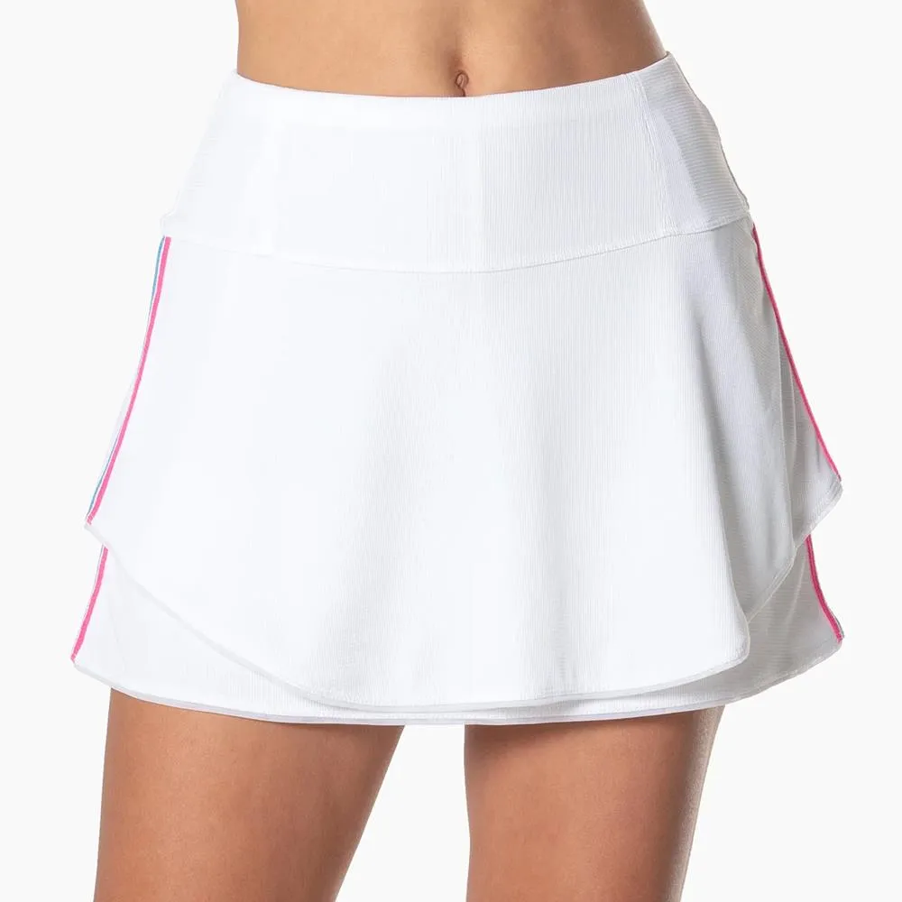 Comfort Padding Matte Look Modern Look Lucky In Love Women's Winning Streak Flip Skirt - White