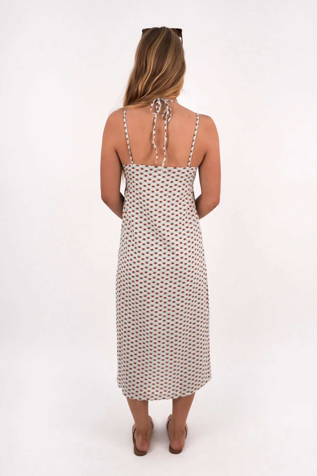 Bare Glow Tailored Elegance Jade Midi Dress Sky Blue