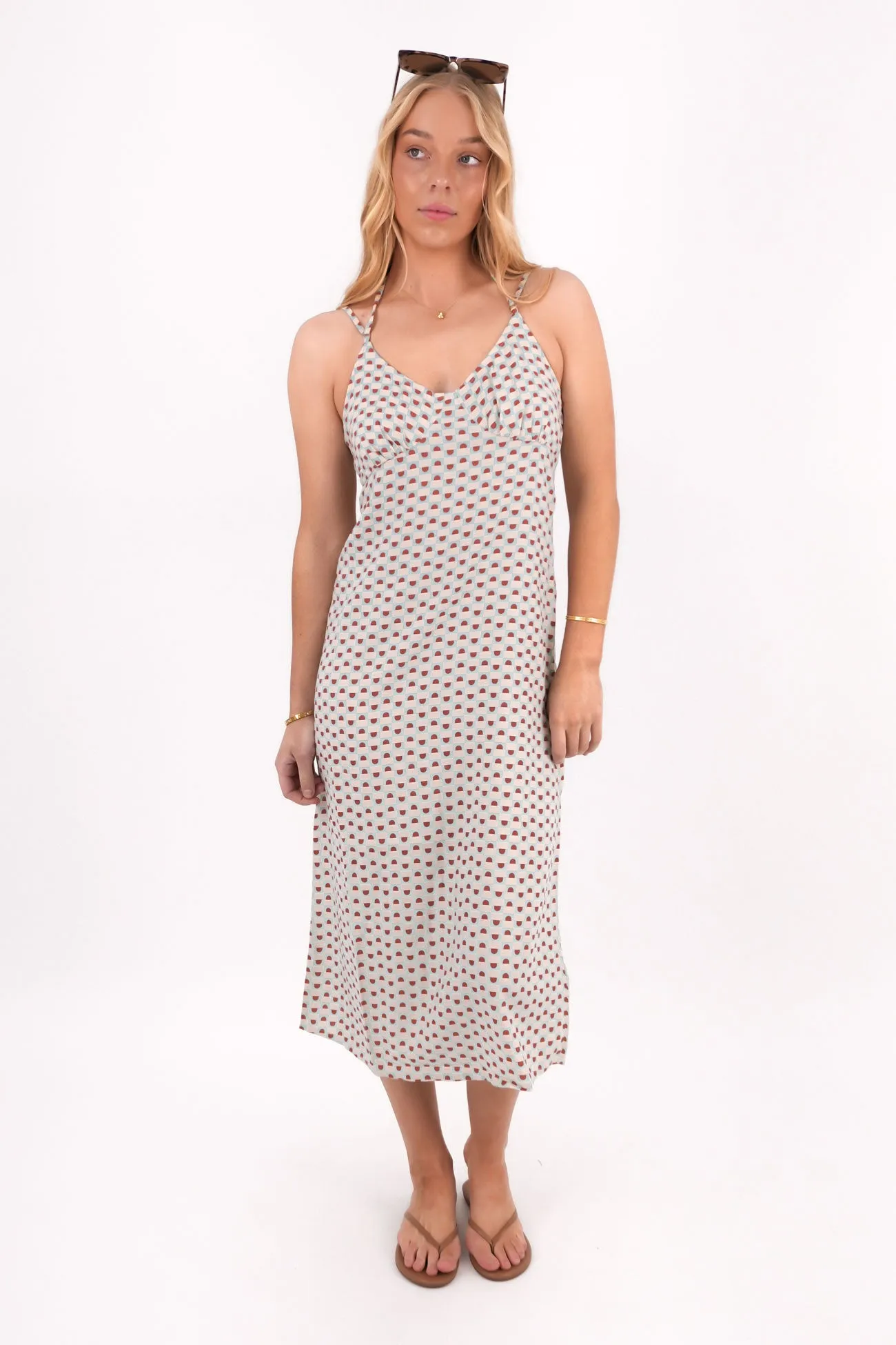 Casual Comfort Interchangeable-Detail Jade Midi Dress Sky Blue