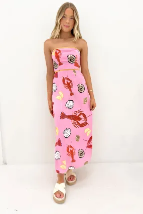 Cove Midi Dress Oceania Beaded-Edge Smooth Tone