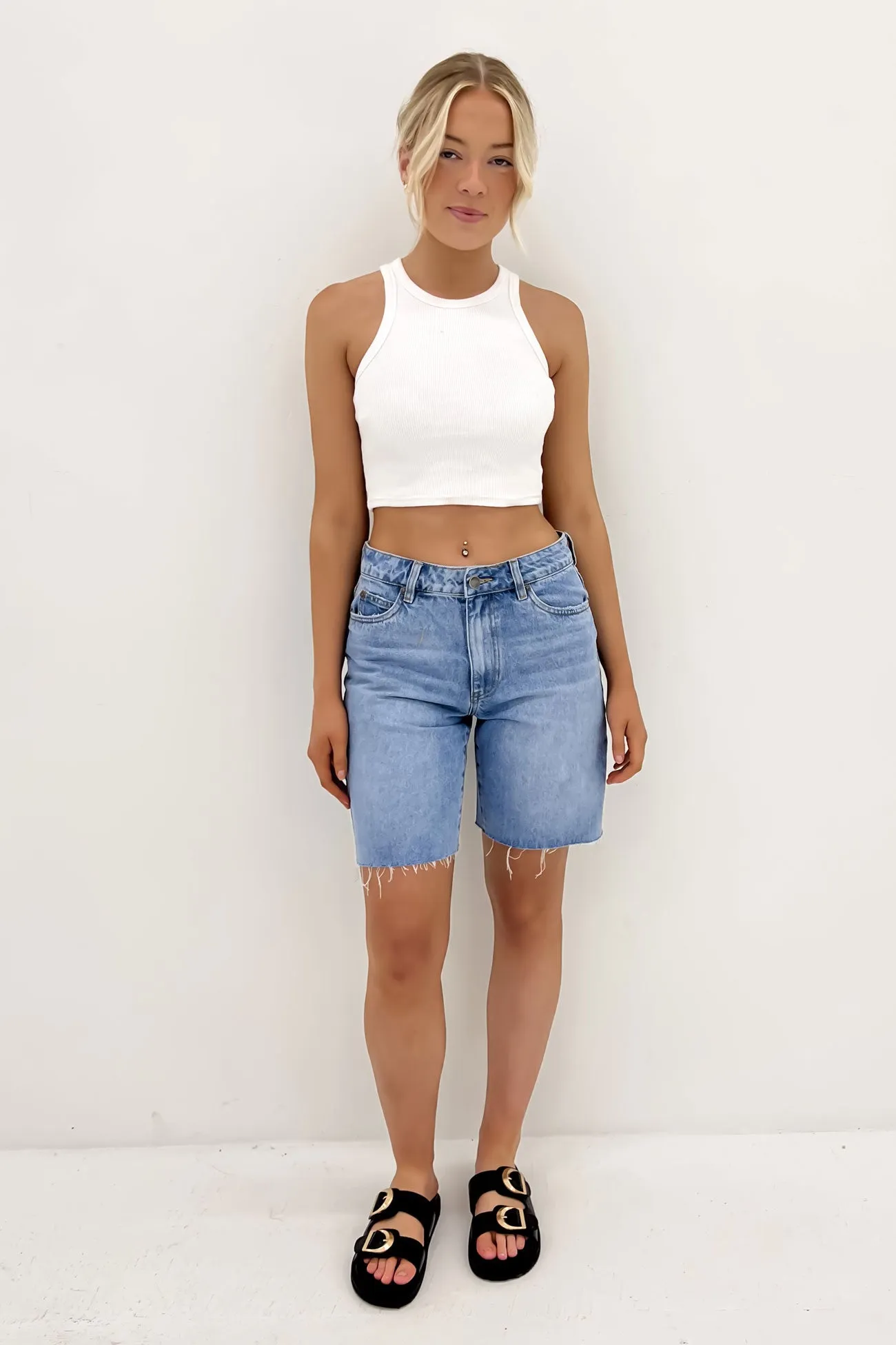 Lexie Denim Jort Light Blue Chic Design Street Chic
