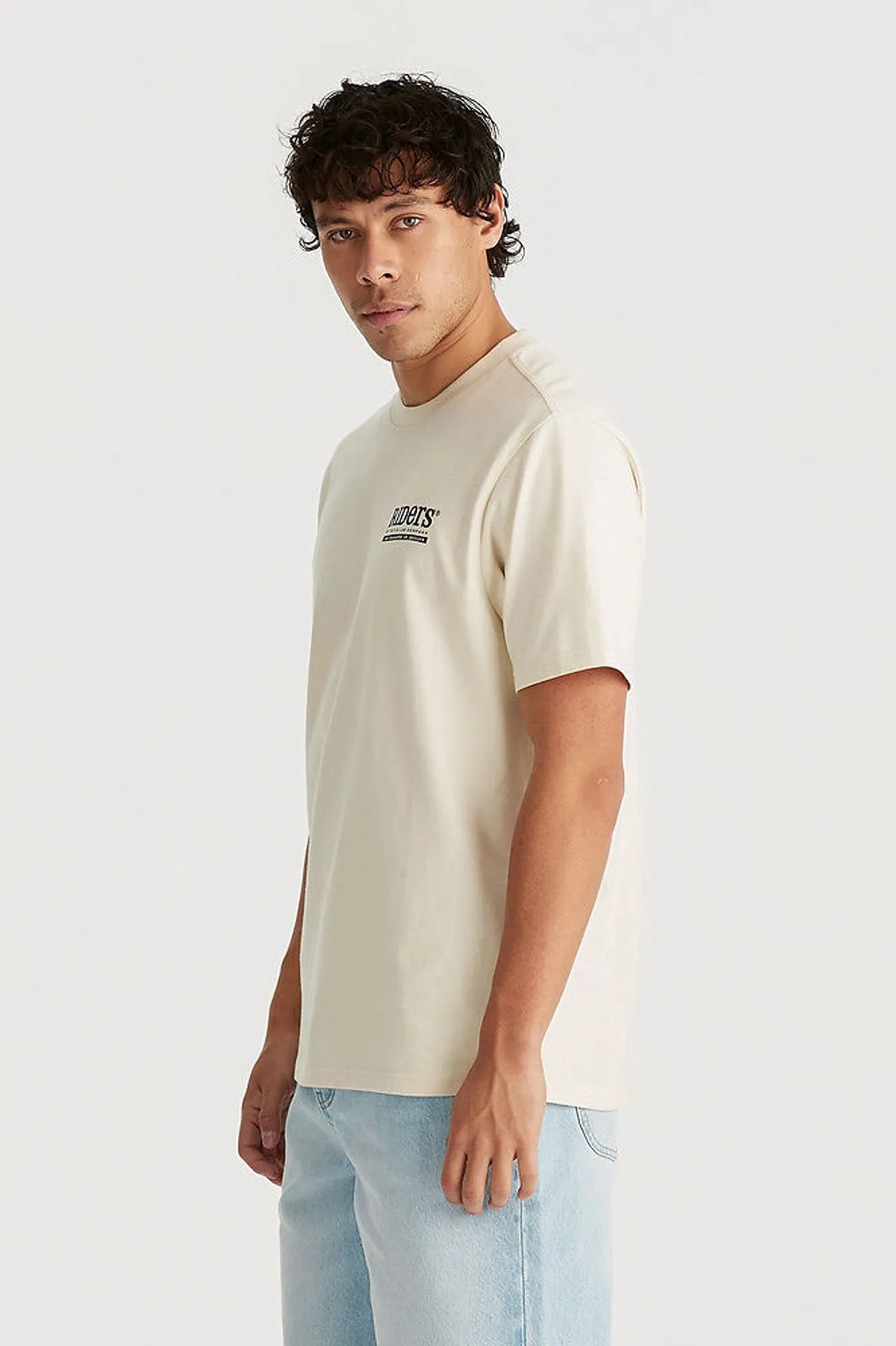 Non Restrictive Fit Quality Tee Bone White