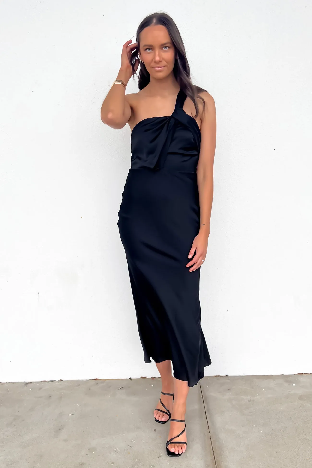 Monika Midi Dress Black Travel Light Sleek Touch