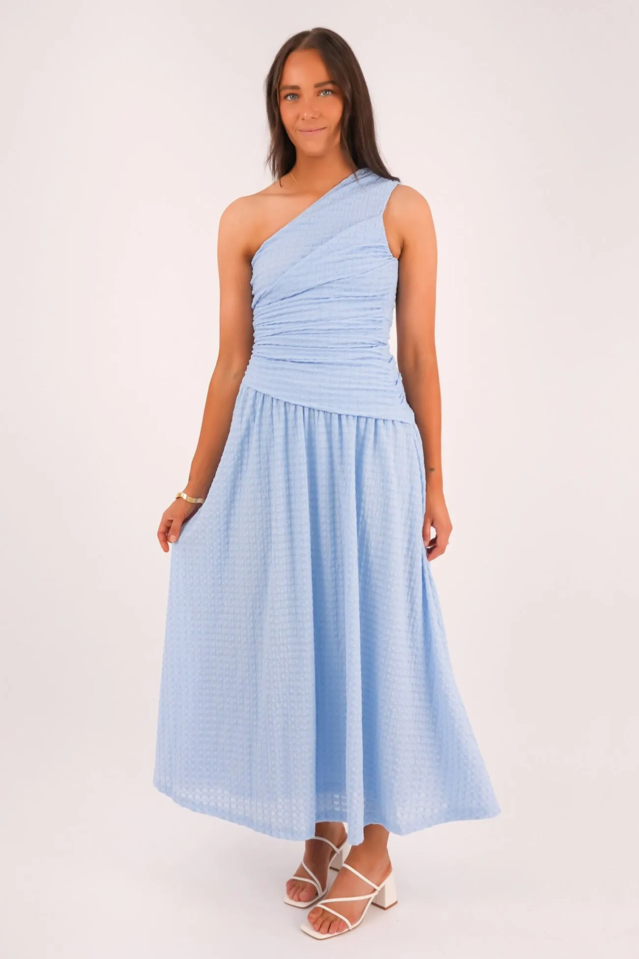 Monique Maxi Dress Blue Flattering Shape Design
