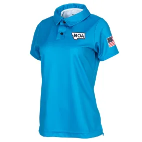 Edgy Fashion Chic Ensemble Montana MOA Logo Bright Blue Women's Volleyball Shirts