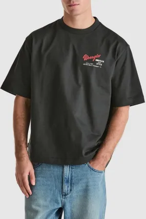 Motel Boxcar Tee Dark Slate Smooth Flatlock Stitching
