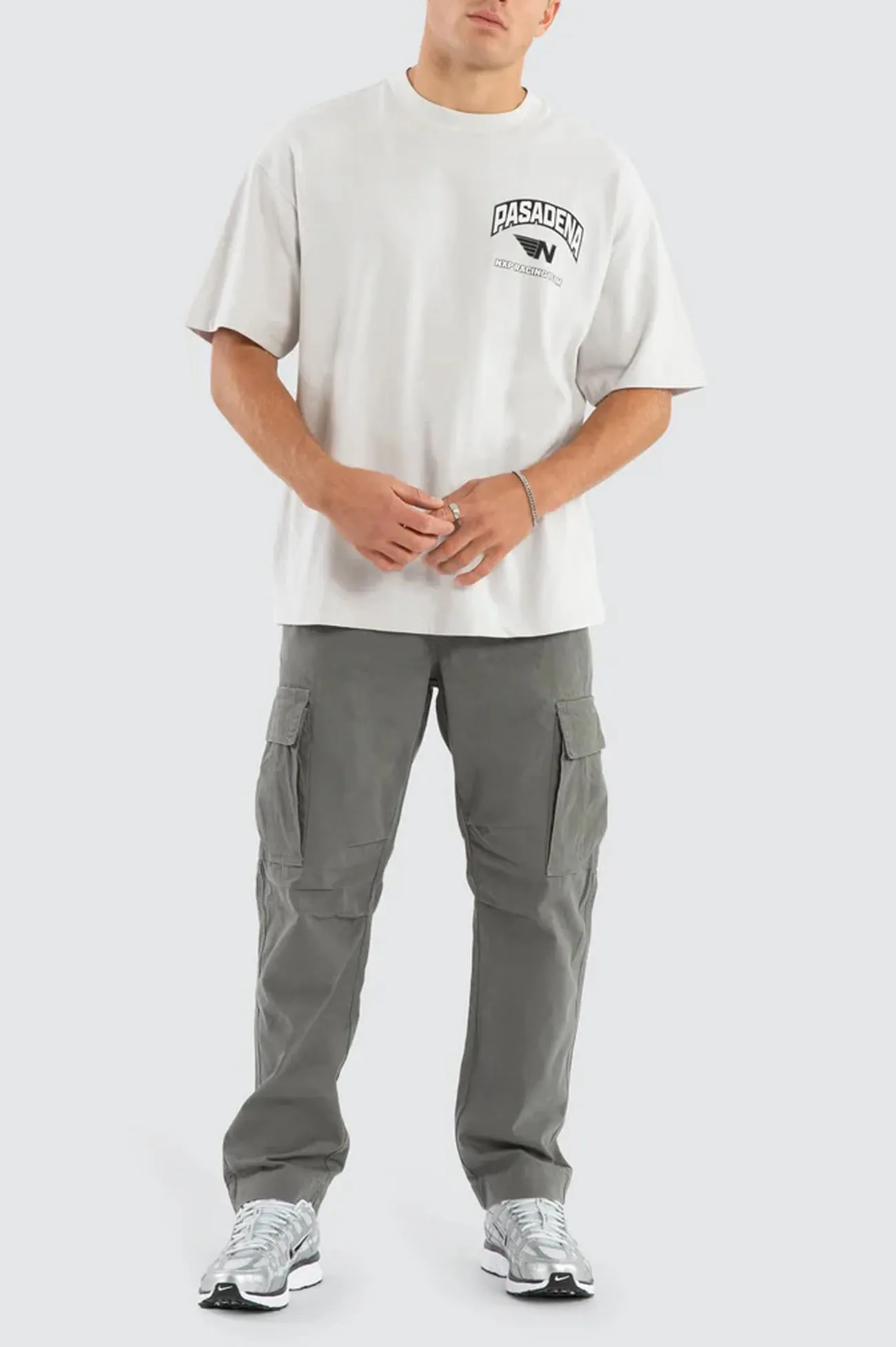 Cozy and Fashionable Motor Raptor Tee Glacier Grey