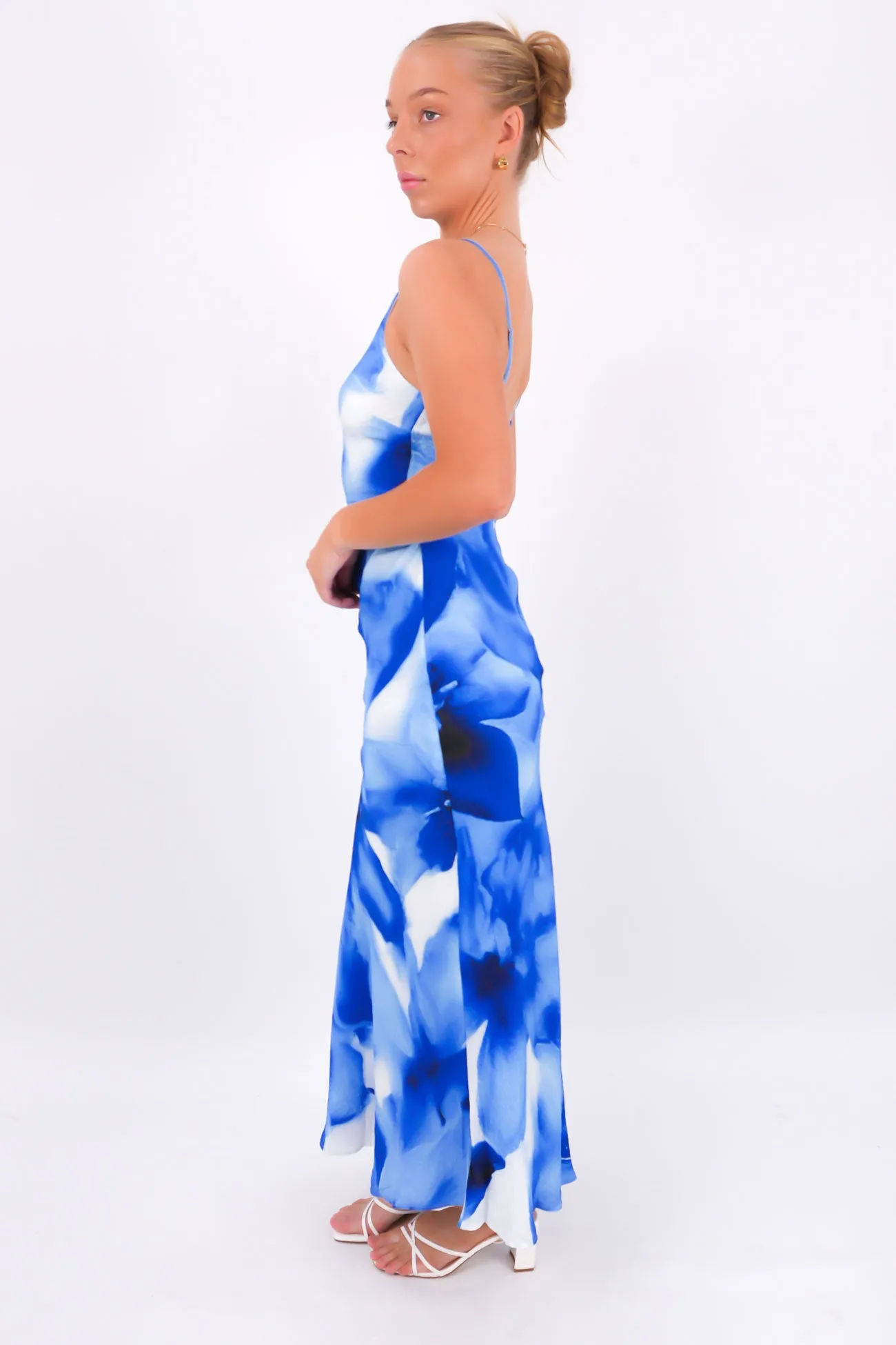 Torla Maxi Dress Blue Delicate Details Smooth Vibes