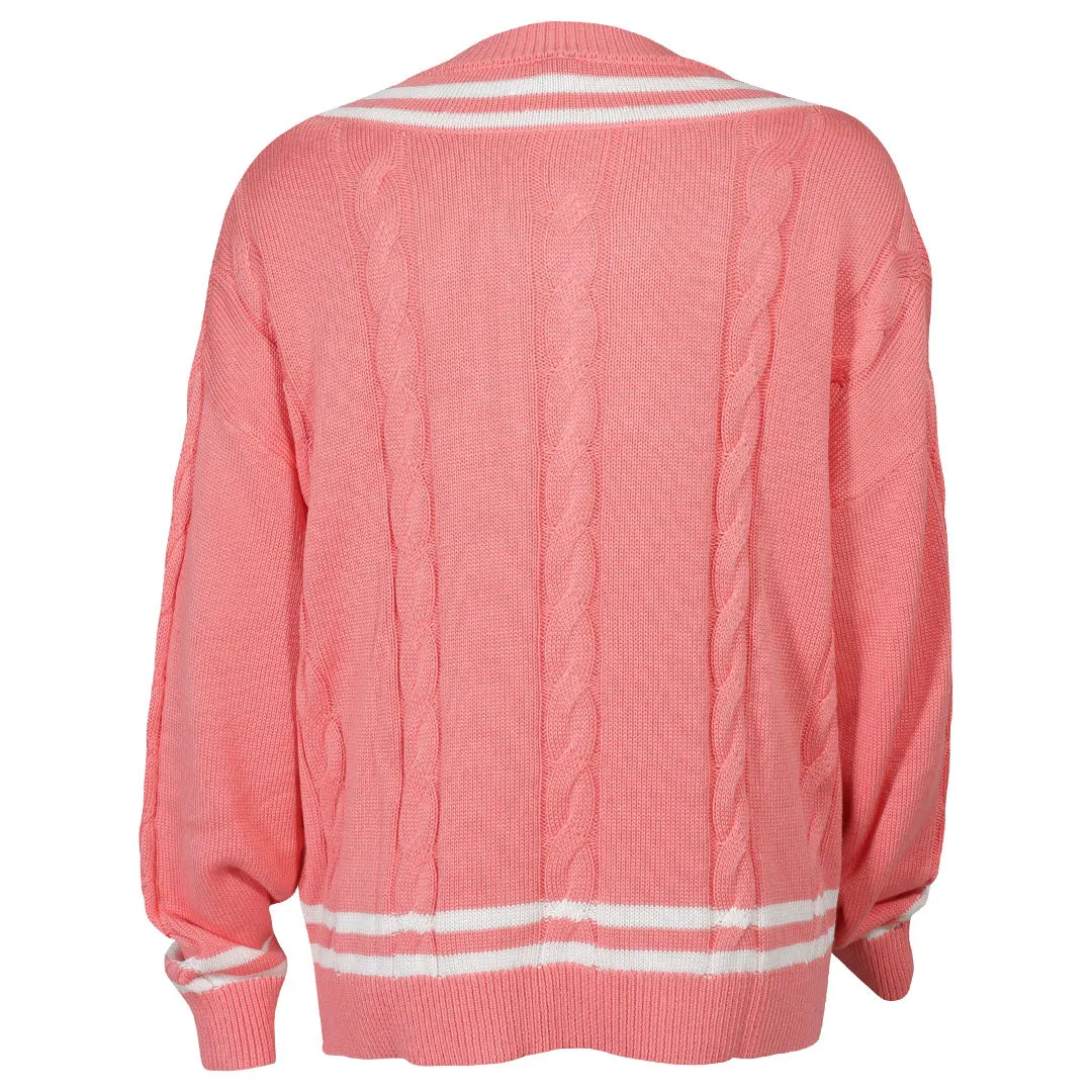 MPG Women's Club Sweater - Strawberry Ice/Brilliant White Stain Resistant Versatile Usage Stretchable