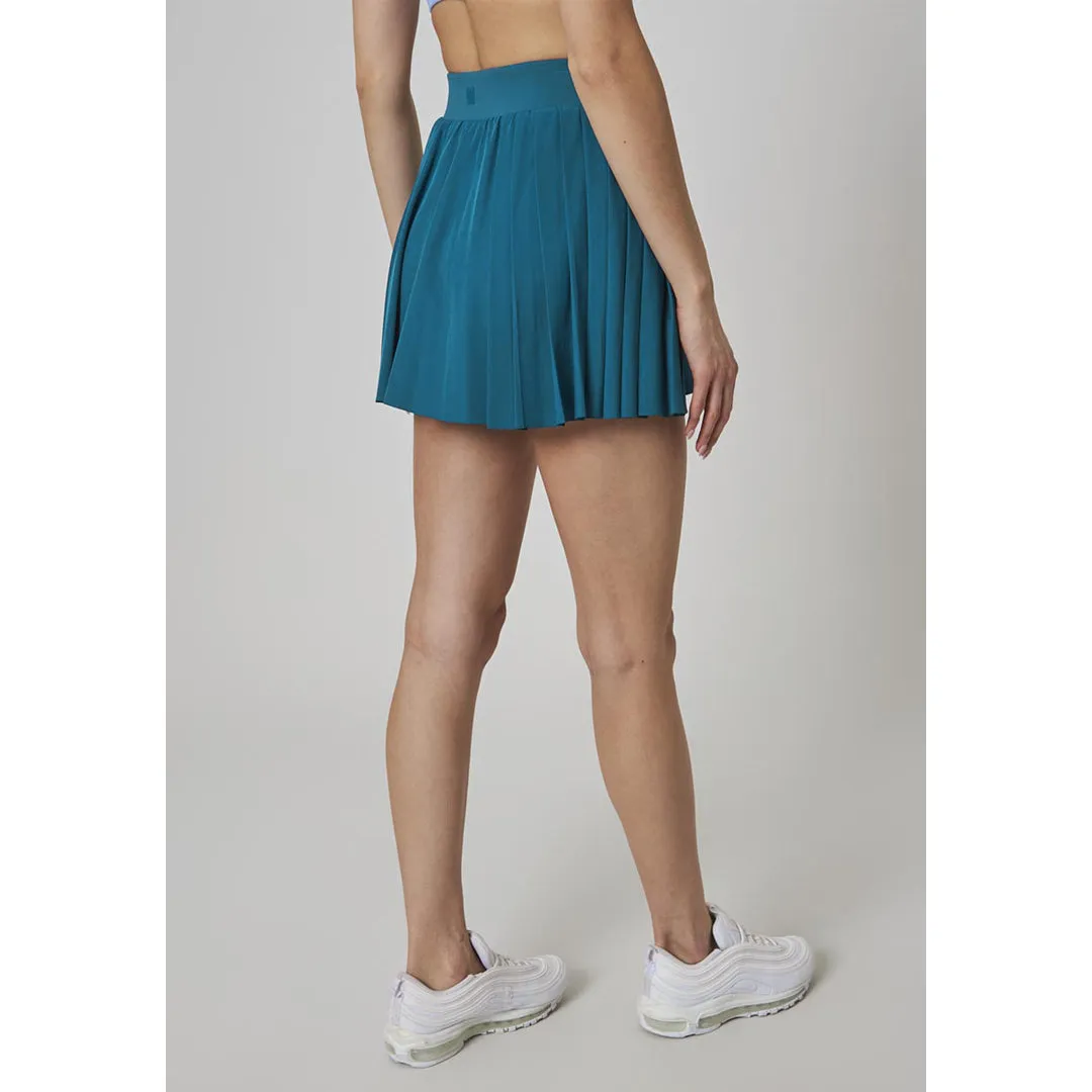 MPG Women's Inspire High Rise Club Skort - Moroccan Blue Smooth Fabric collars lined