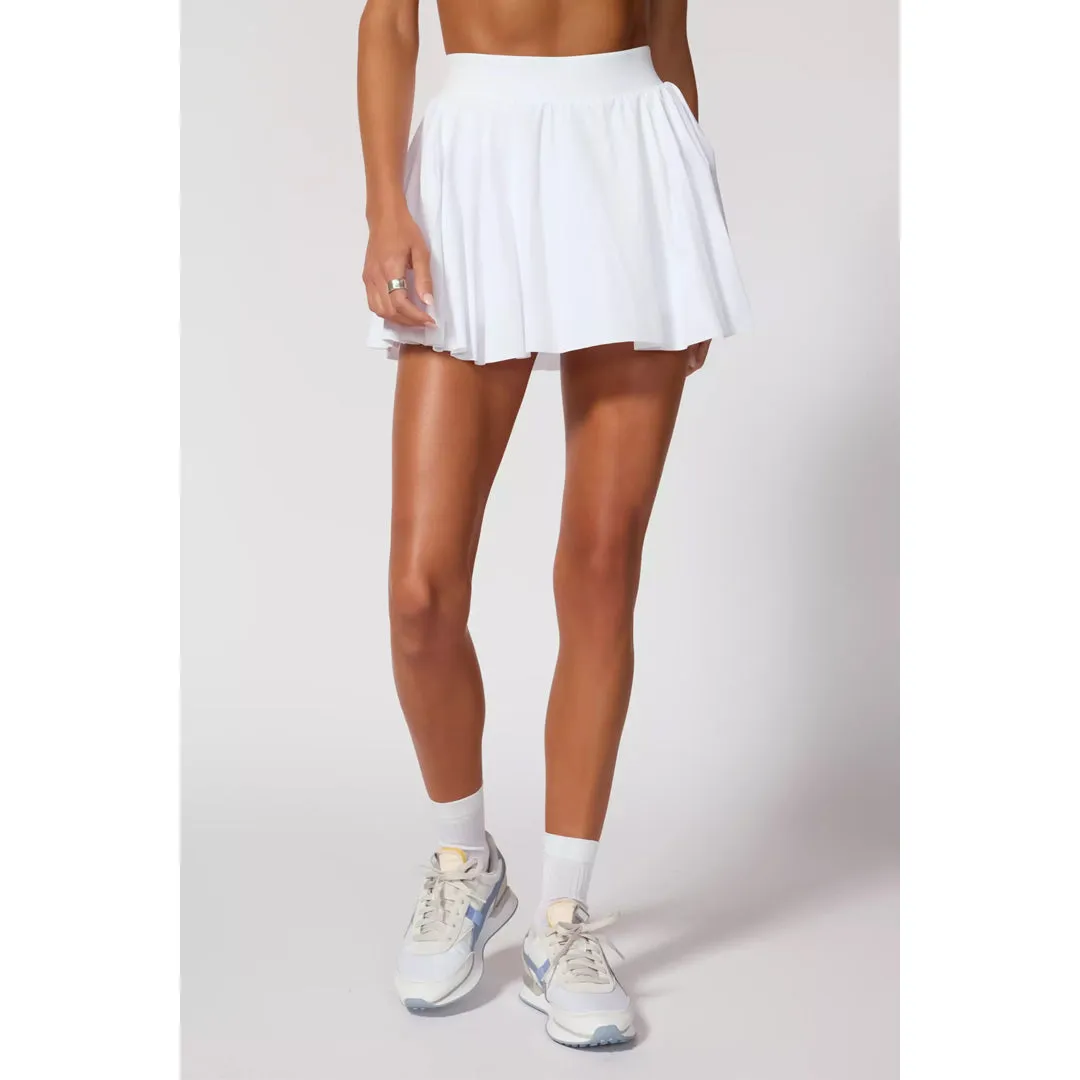 MPG Women's Inspire High Rise Club Skort - White Anti-Puncture Recycled materials Weave