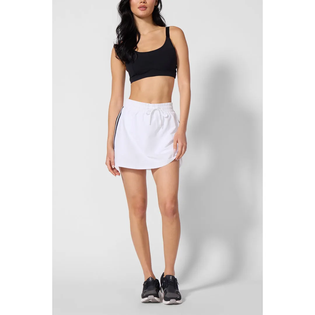 MPG Women's Rove A-Line Skort - Brilliant White Luxury Design Embellished Lining Material