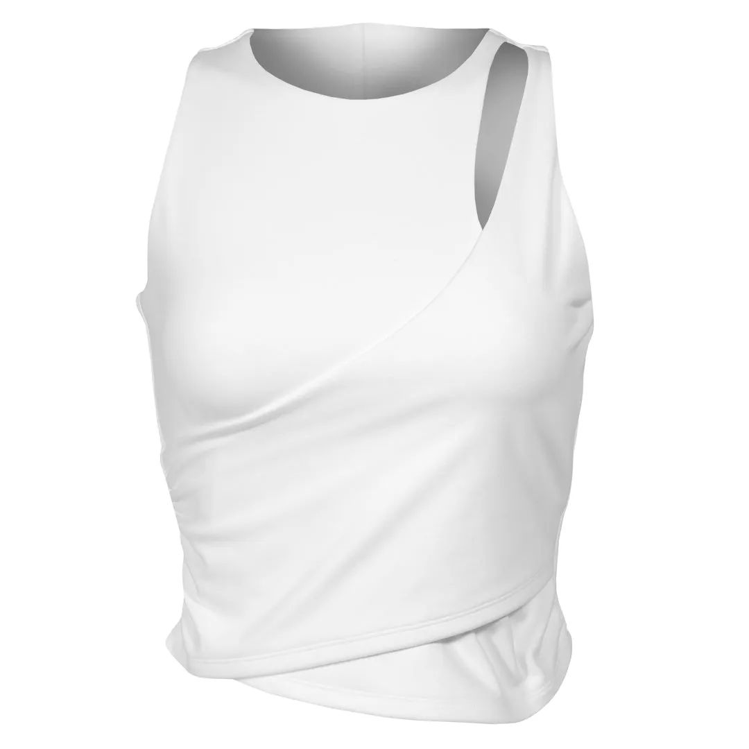 color - fast Wear - Resistant MPG Women's Velocity Crossover Tank - Brilliant White packable