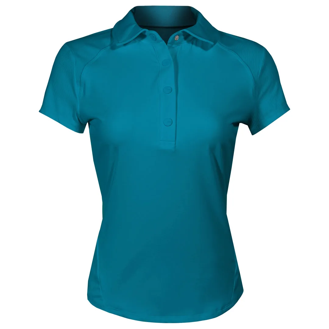 Fashionable Style Pleated design MPG Women's Vital Short Sleeve Polo - Moroccan Blue Ergonomic Design
