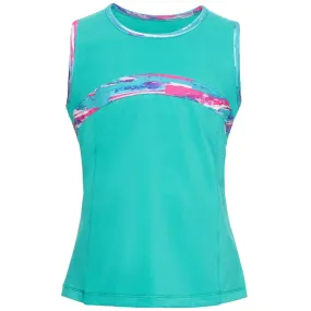 Fila Girl's Blue Wave Tank - Bluebird embroidery Ribbed edge
