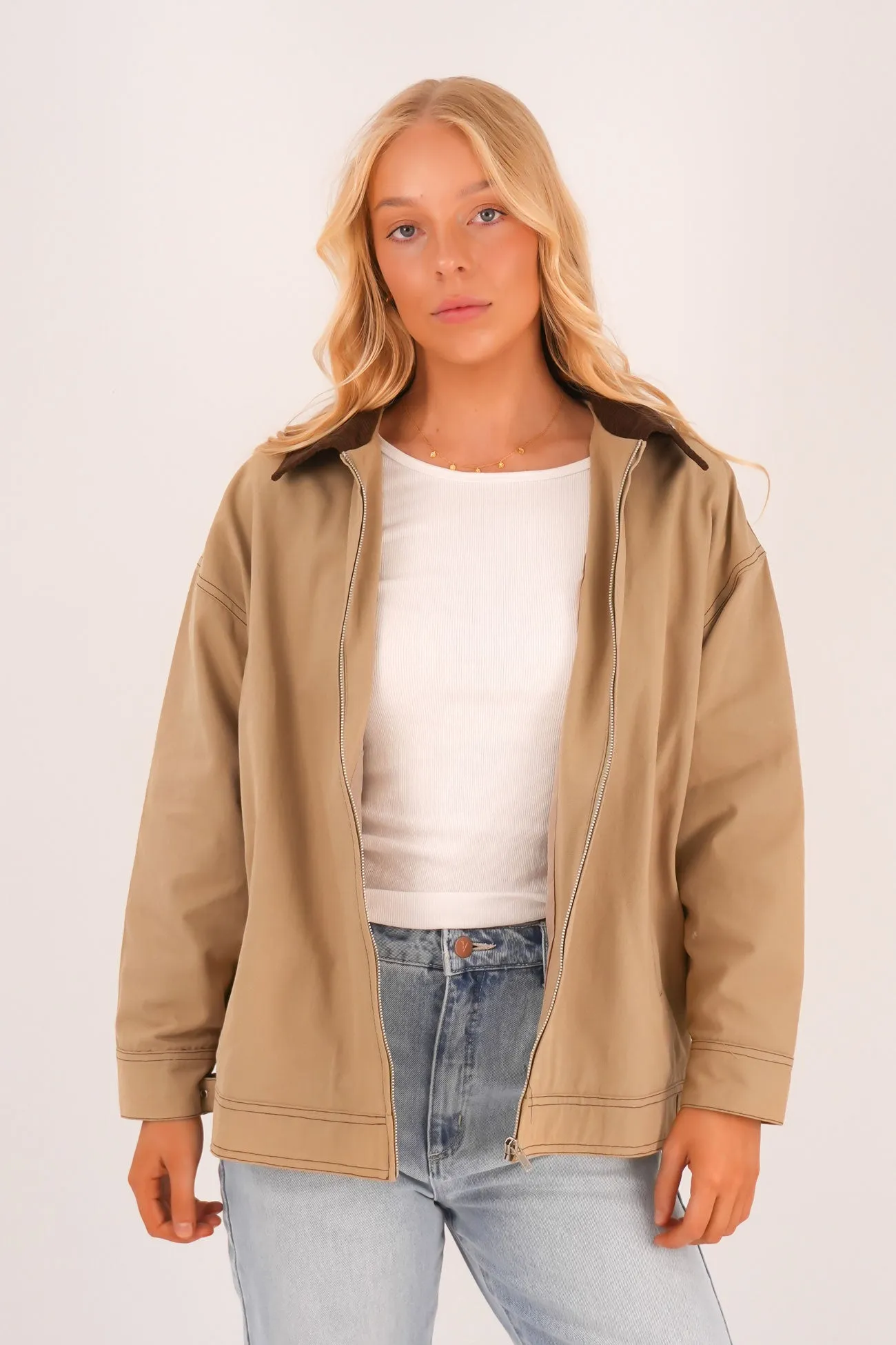 Charles Jacket Natural Easy Care Fabric Daily Commute
