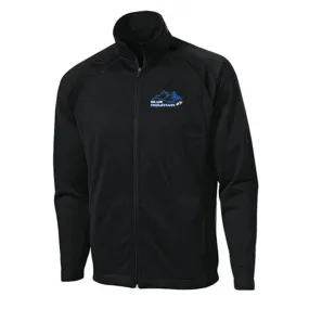 Layered Neckline Solid Color Blue Mountain Logo Stand-Up Collar Referee Jacket
