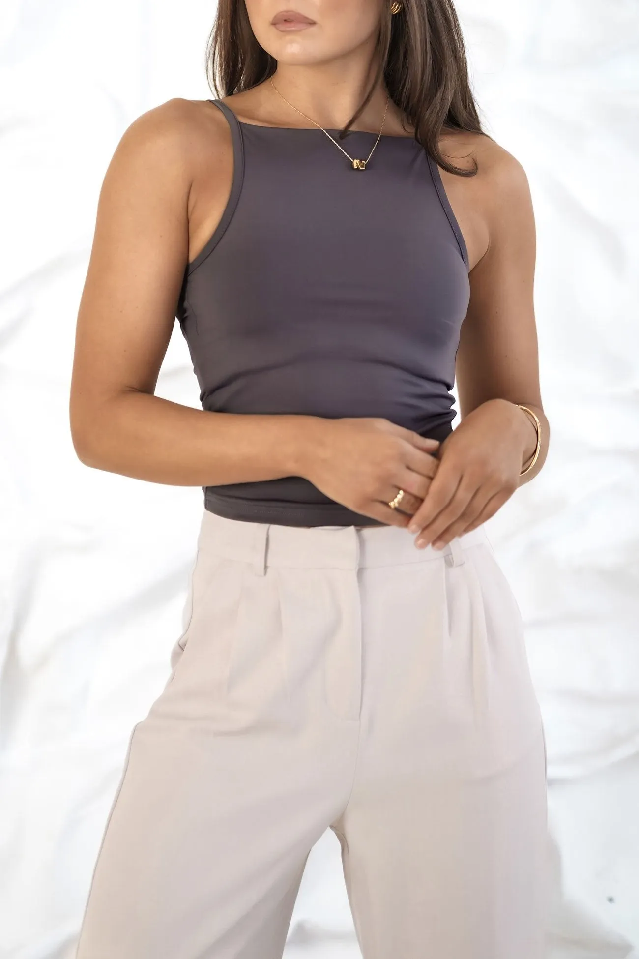 Shape - functional breath easy Alex Smooth Tank Charcoal