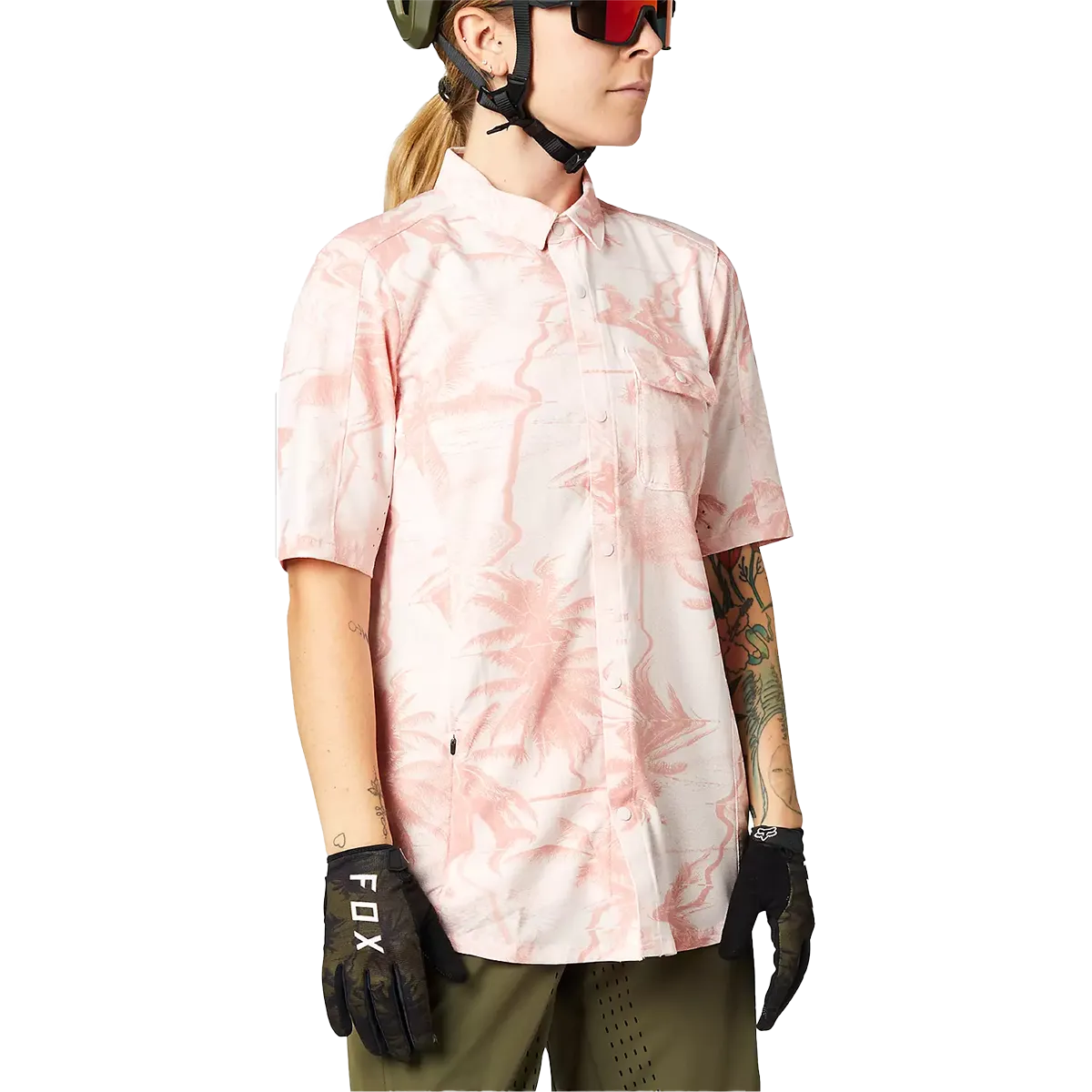 RibbedTexture Versatile Layering Women's Flexair Woven Short Sleeve Jersey