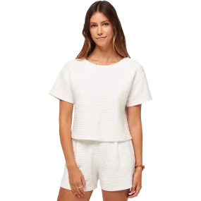 Women's Coastal Rib Charter Cruise Short Sleeve MultiDirectionalStretch Flex Fit Shoulder Construction