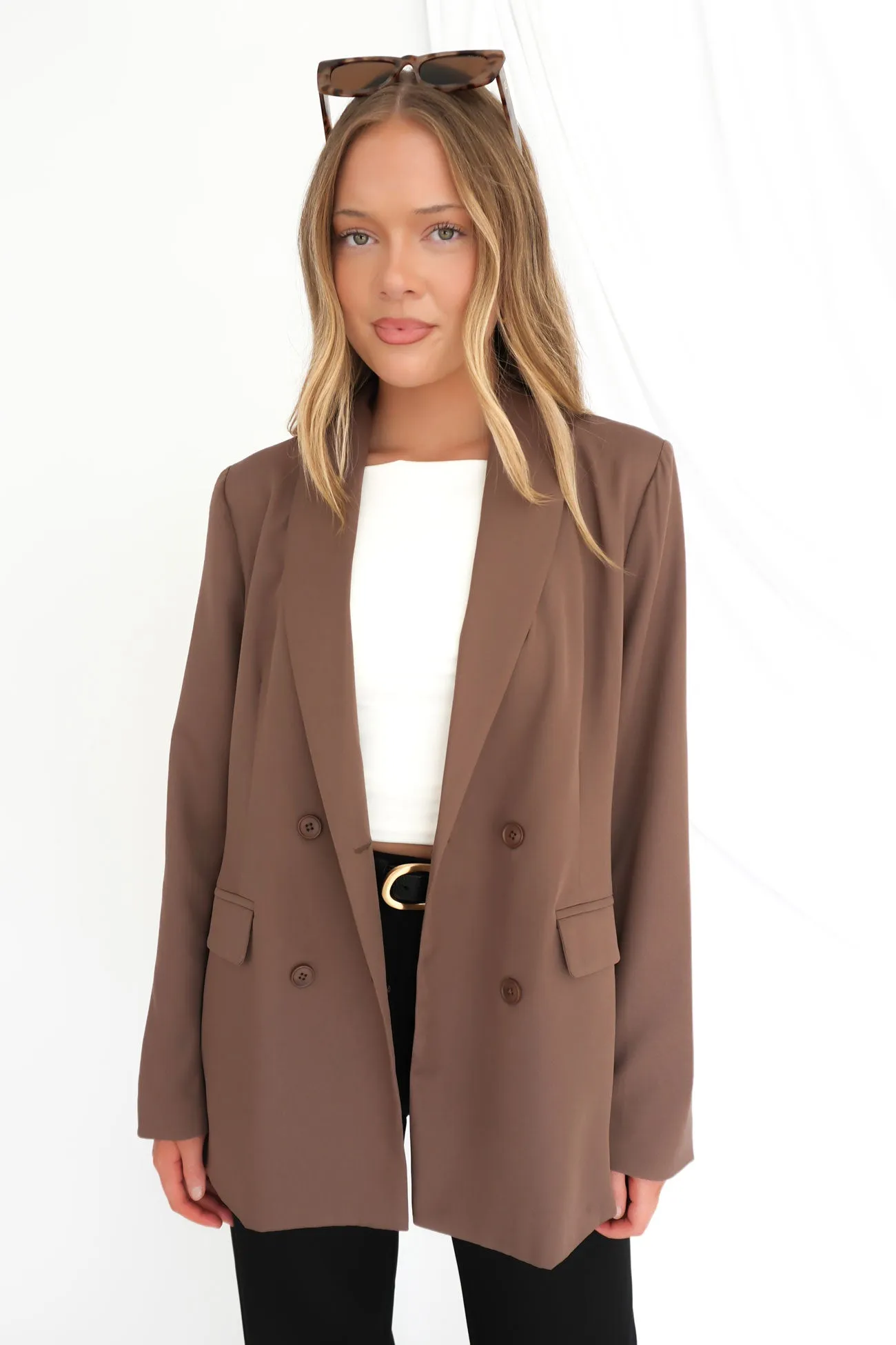 Articulated Ergonomic Fit Reinforced Collar Structure Muse Blazer Cocoa