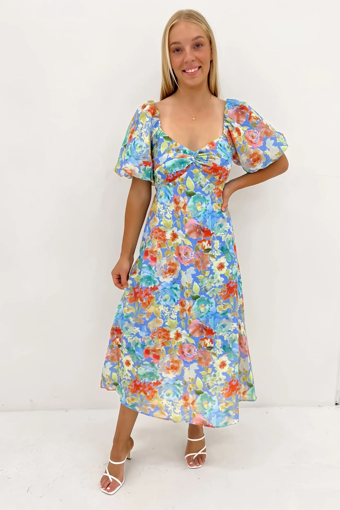 Mylah Midi Dress Blue Rose Weekend Fresh