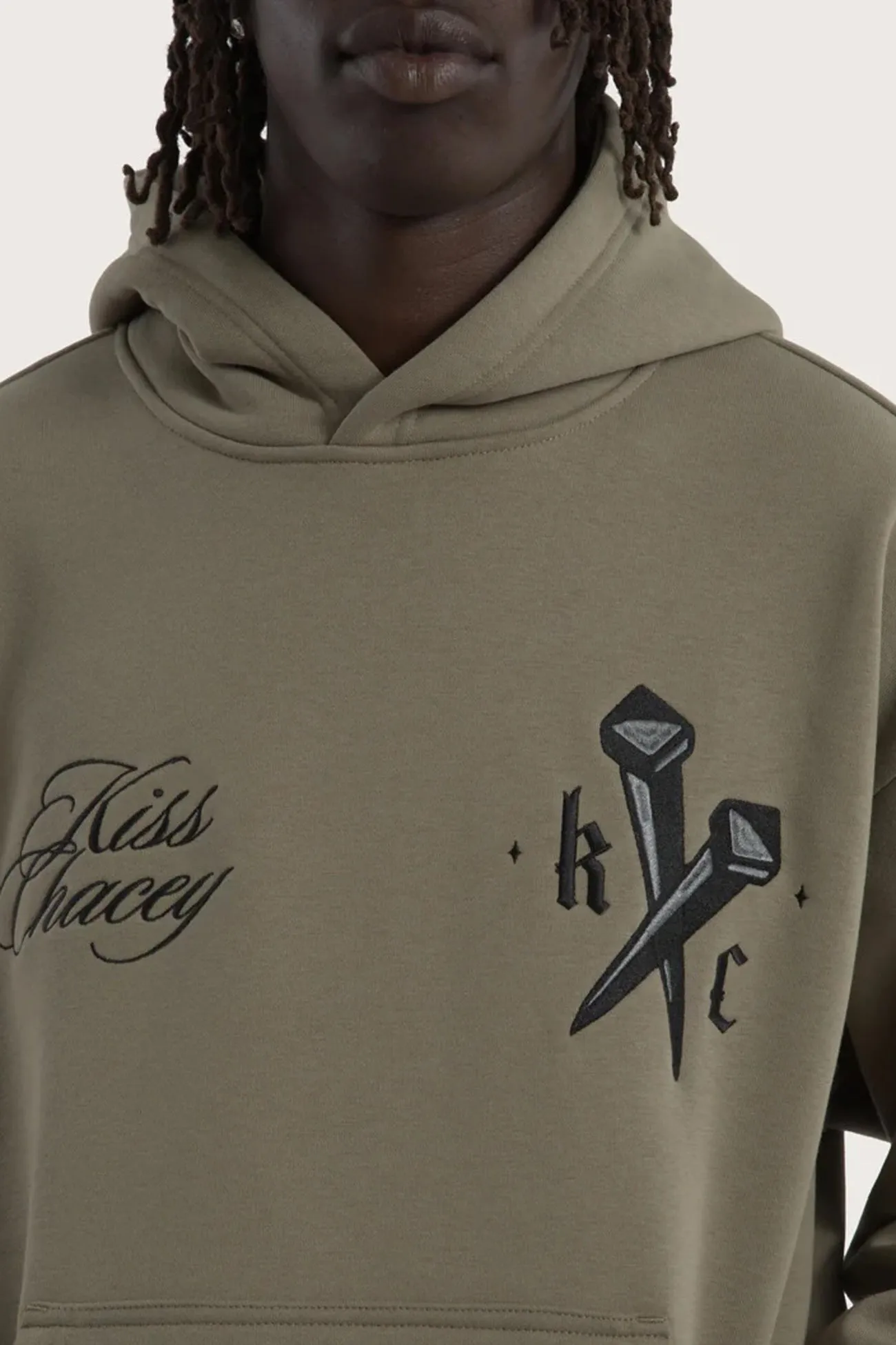 Light Activated Cooling Nailed Relaxed Hoodie Khaki