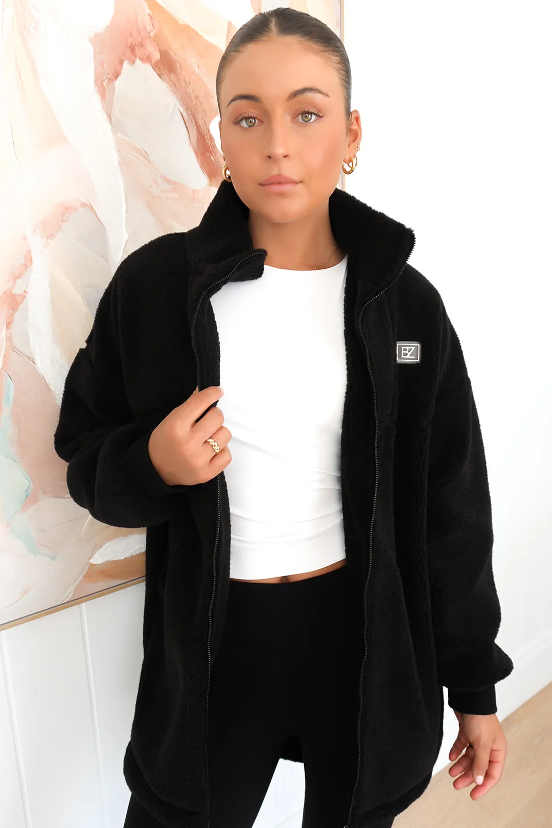 Holiday Trip Winter Ready Nate Teddy Jacket Black