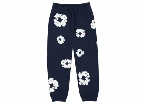 Smooth Texture Tapered design Denim Tears Cotton Wreath Sweatpants Navy