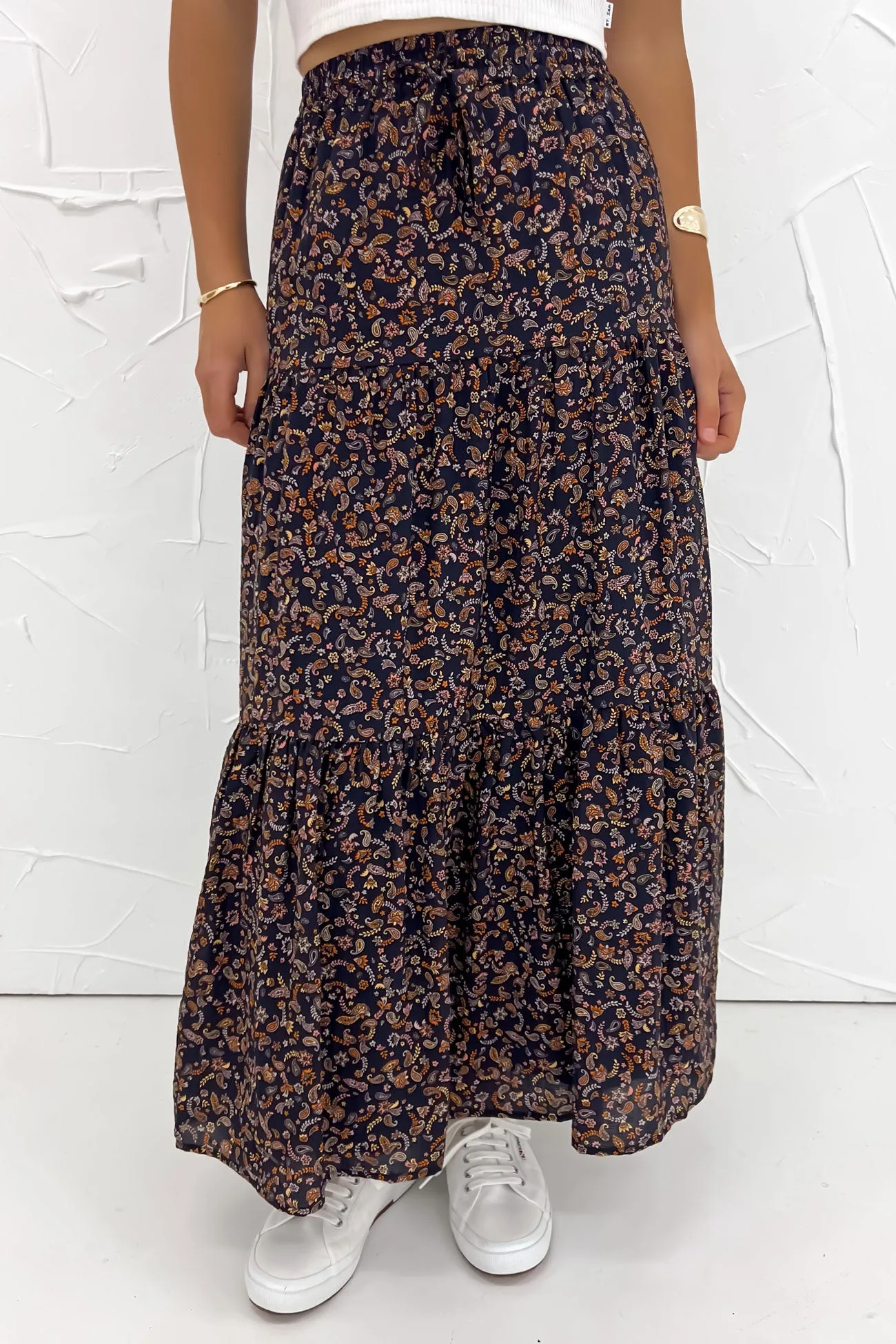 Key Feature City Mood Pip Maxi Skirt Print