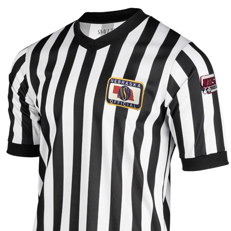 Smooth Stitch Pattern Nebraska Logo Basketball Referee V-Neck